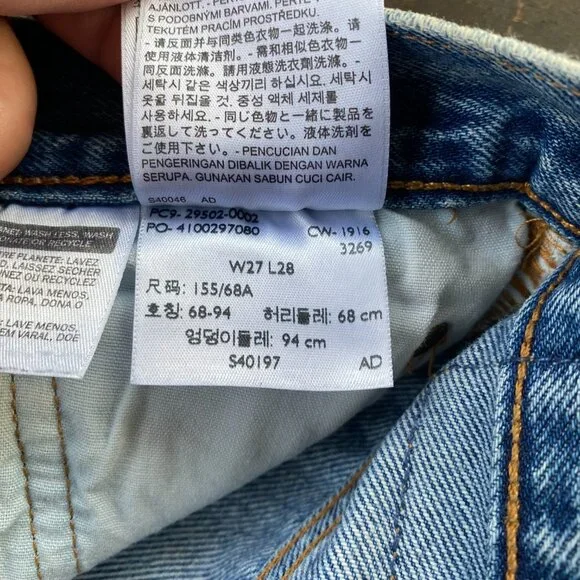 Levi's 501 S Skinny White Oak Cone Selvedge Denim Light Wash Jeans Size 27 - Picture 2 of 6